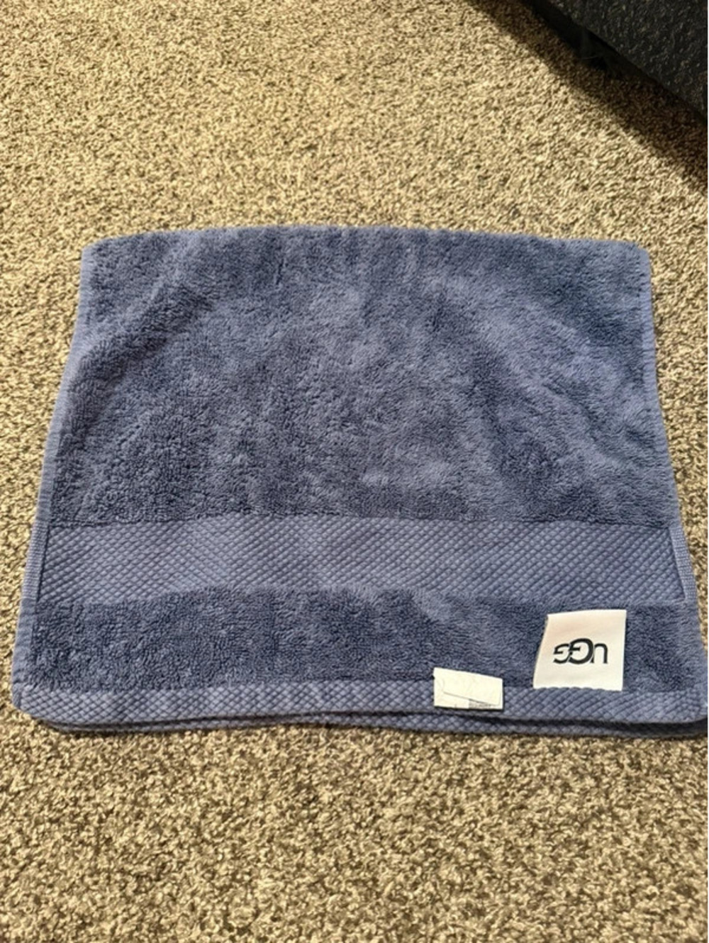 UGG blue cotton hand towel solid bath bathroom towel